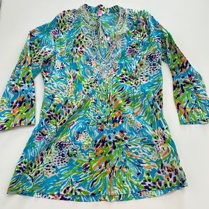Lilly Pulitzer tunic with beaded v-neck